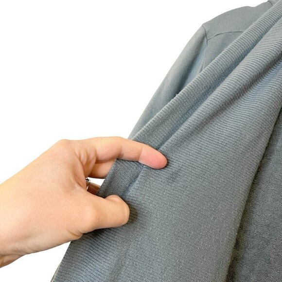 Athleta Pranayama Long Sleeve Open Front Restore Wrap Top S Pale Teal Blue Soft - Picture 3 of 5